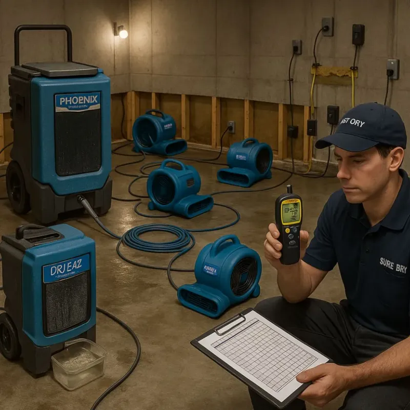 Structural Drying and Dehumidification process in Pinconning, MI